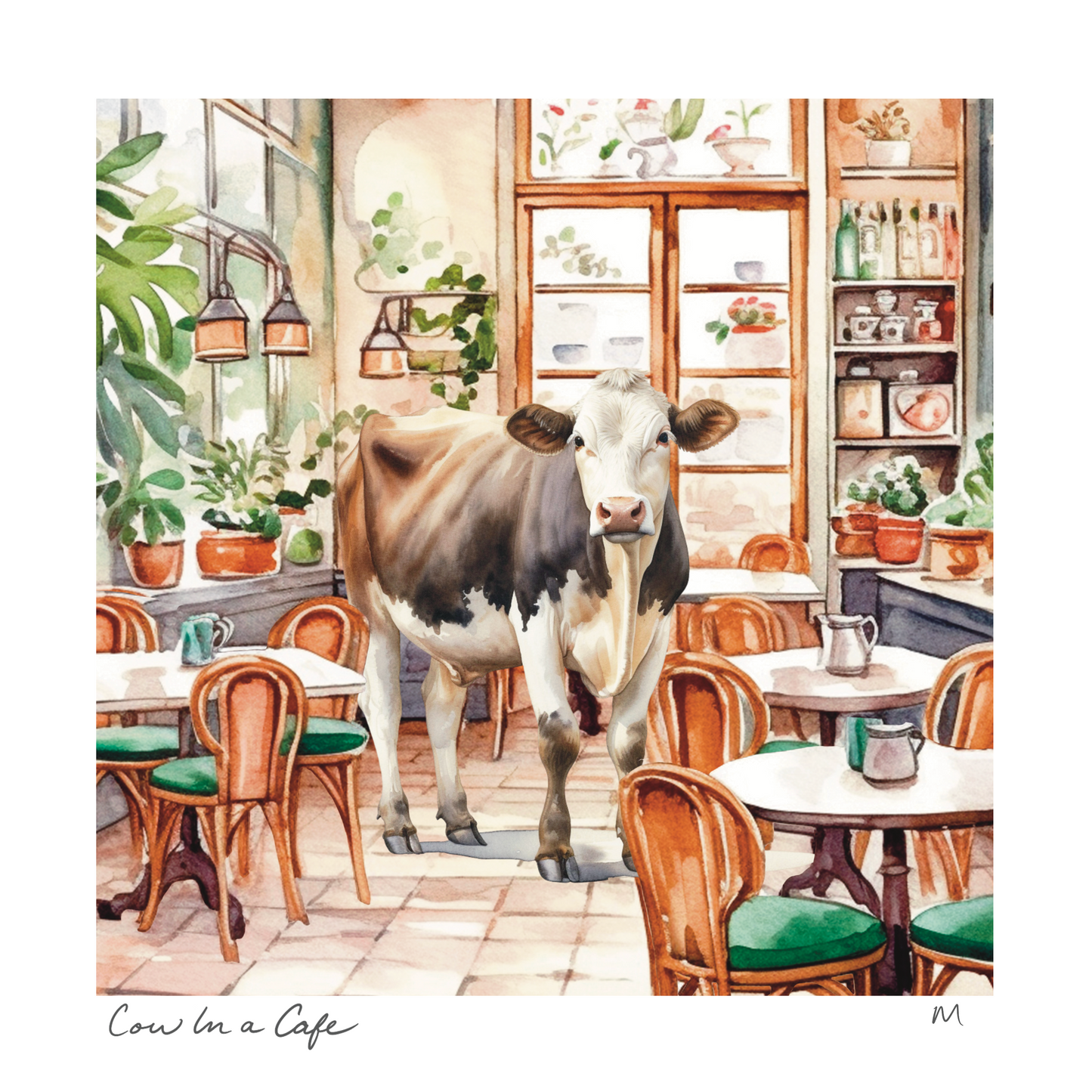 Cow in a Cafe
