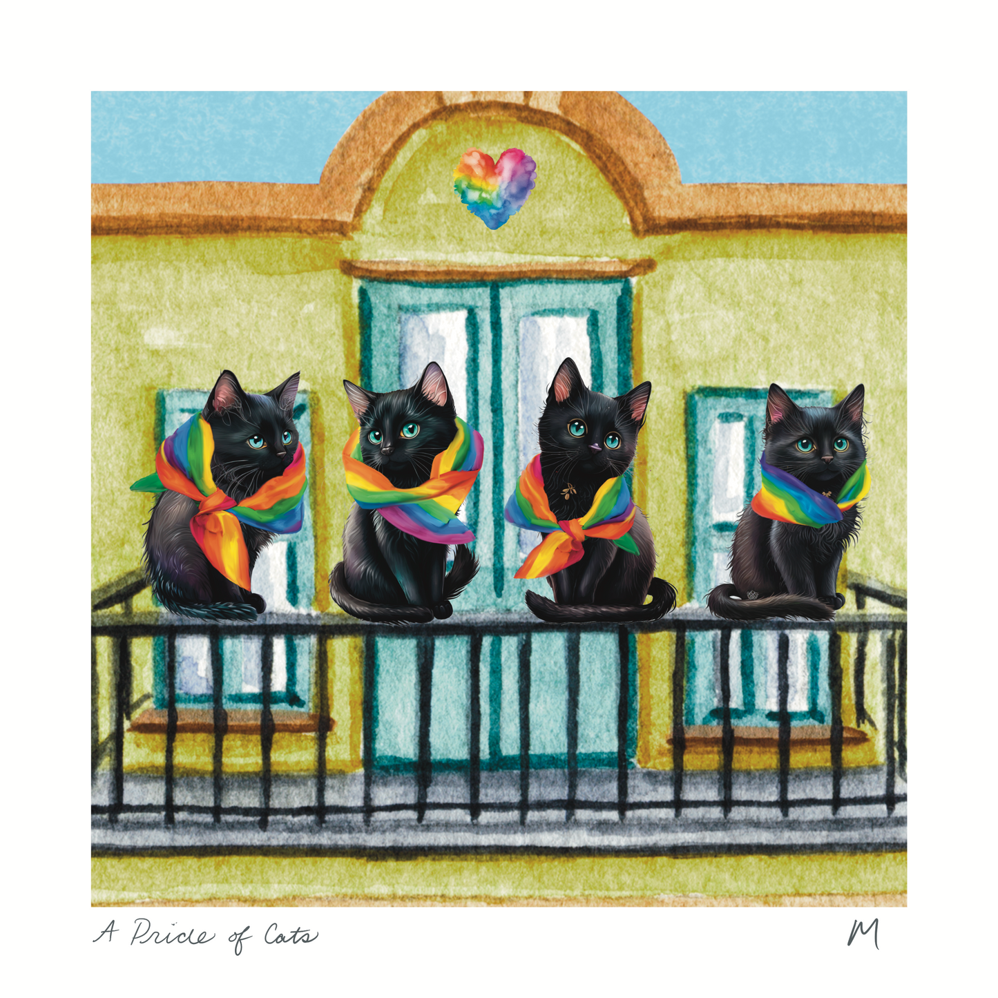 'A Pride of Cats' Art Print