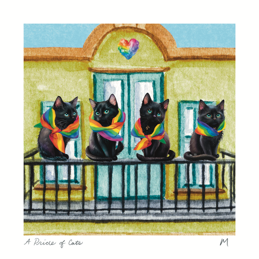 'A Pride of Cats' Art Print