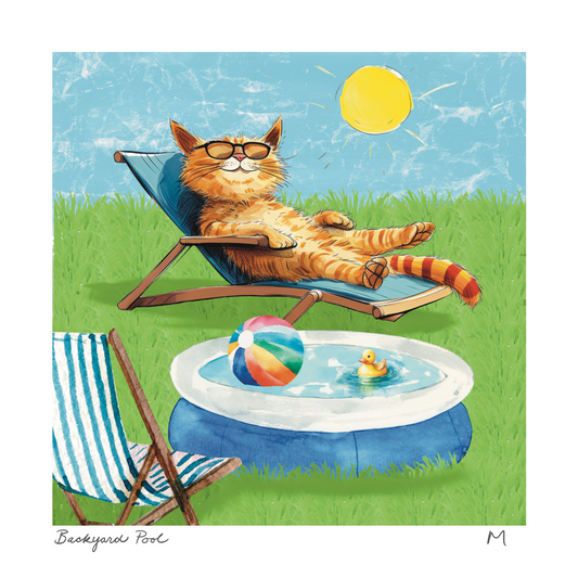 'Backyard Pool' Art Print