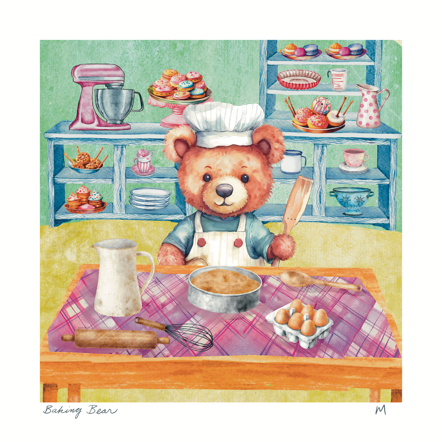 'Baking Bear' Art Print