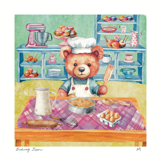 'Baking Bear' Art Print
