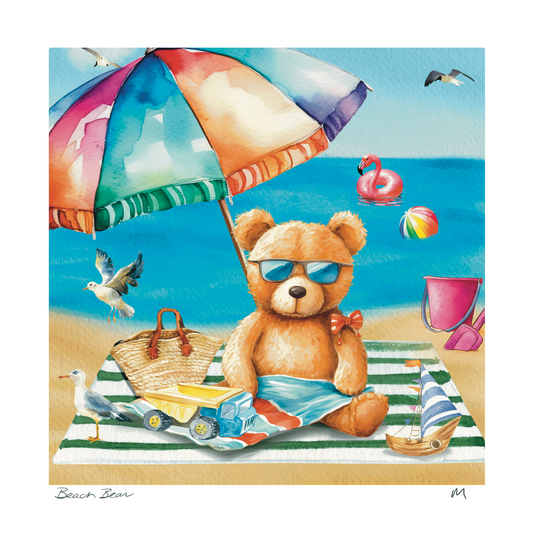 'Beach Bear' Art Print