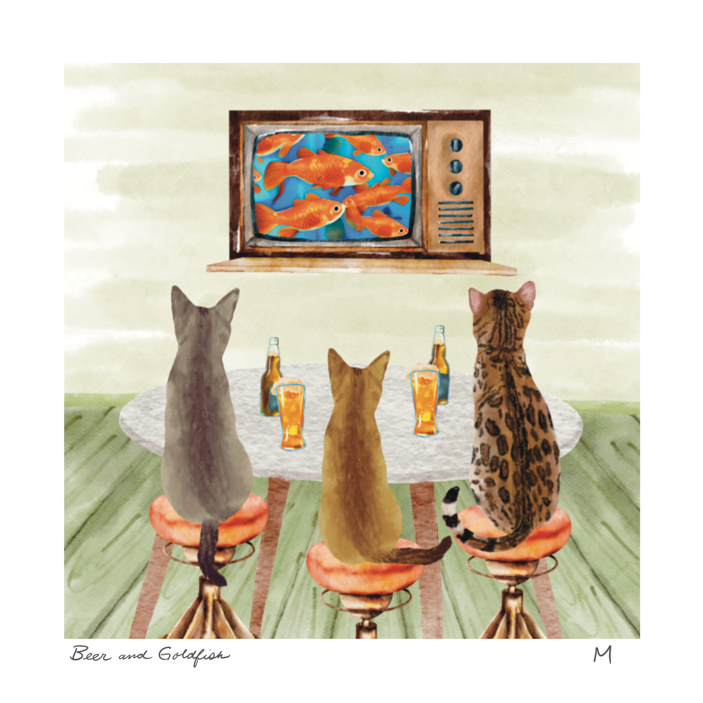 'Beer and Goldfish' Art Print