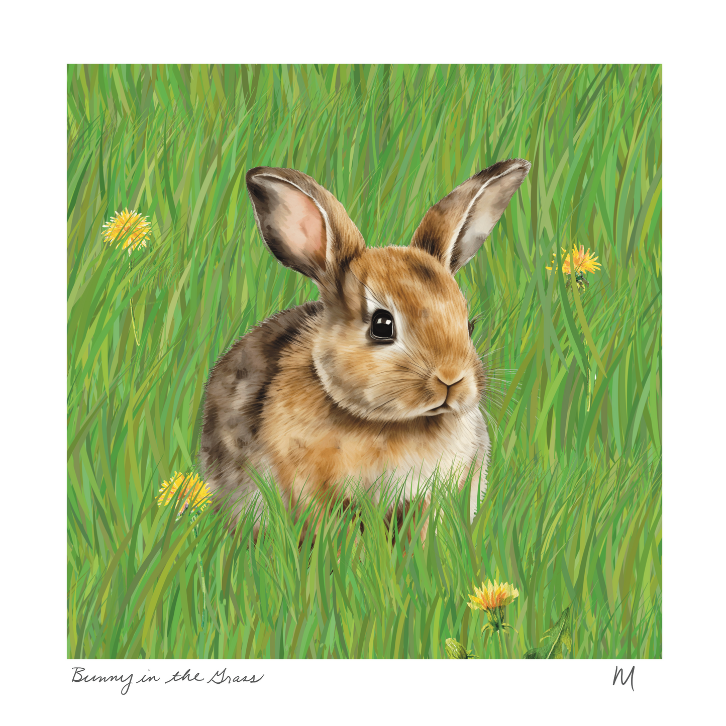 'Bunny in the Grass' Art Print