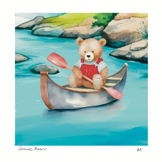 'Canoe Bear' Art Print