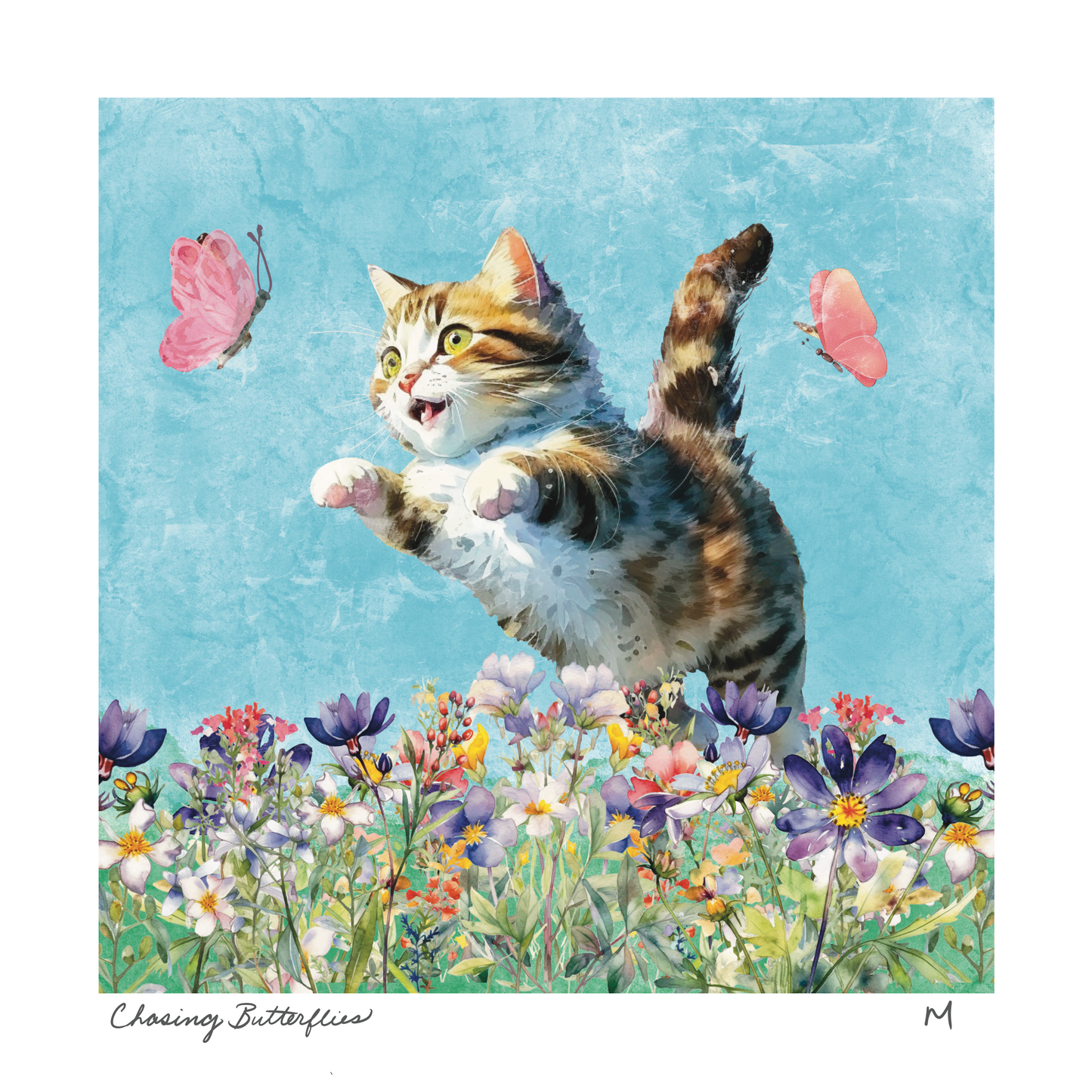 'Chasing Butterflies' Art Print