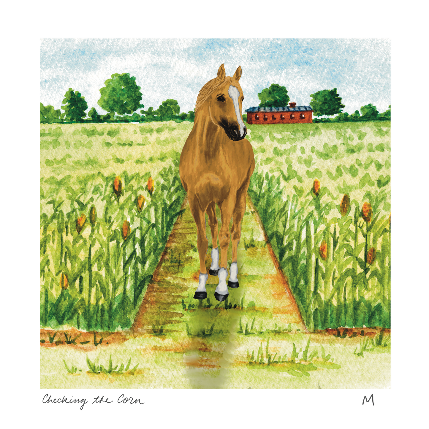 'Checking the Corn' Art Print