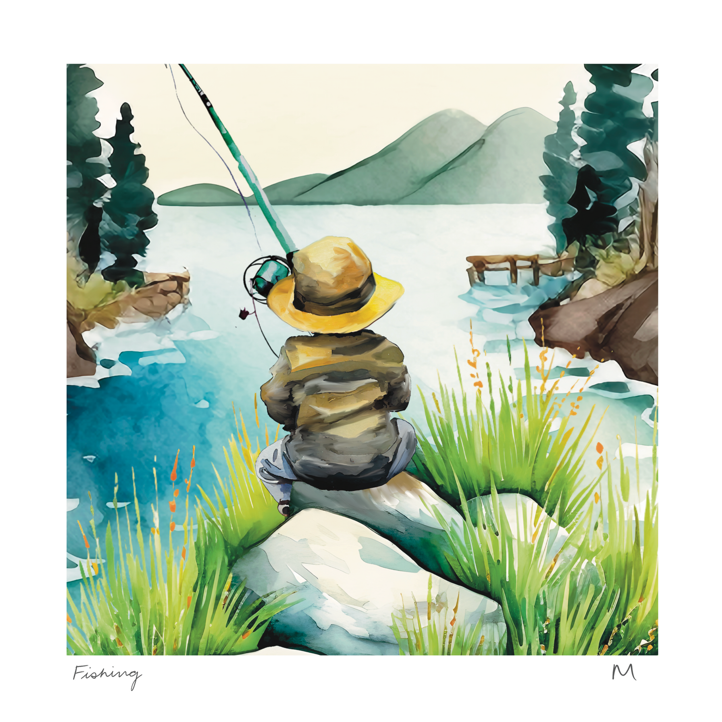 'Fishing' Art Print