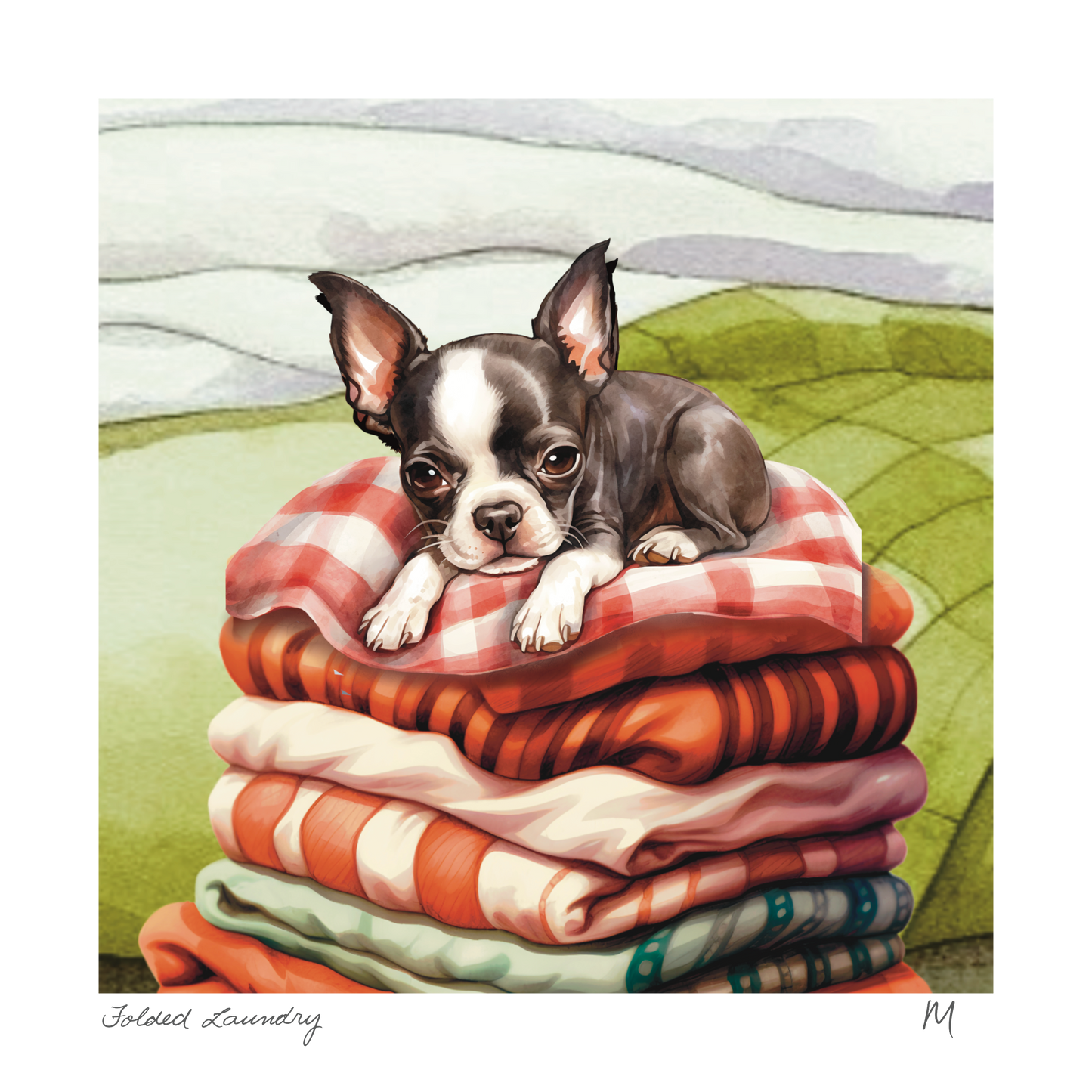 'Folded Laundry' Art Print