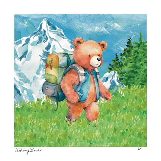 'Hiking Bear' Art Print