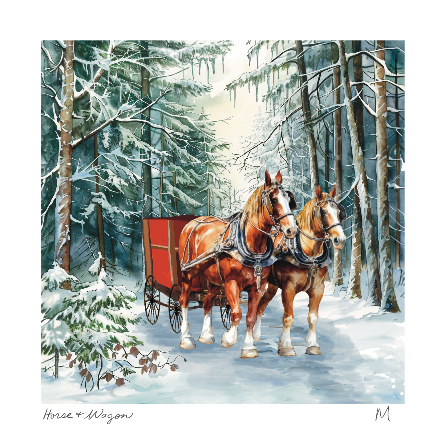 'Horse & Wagon' Art Print