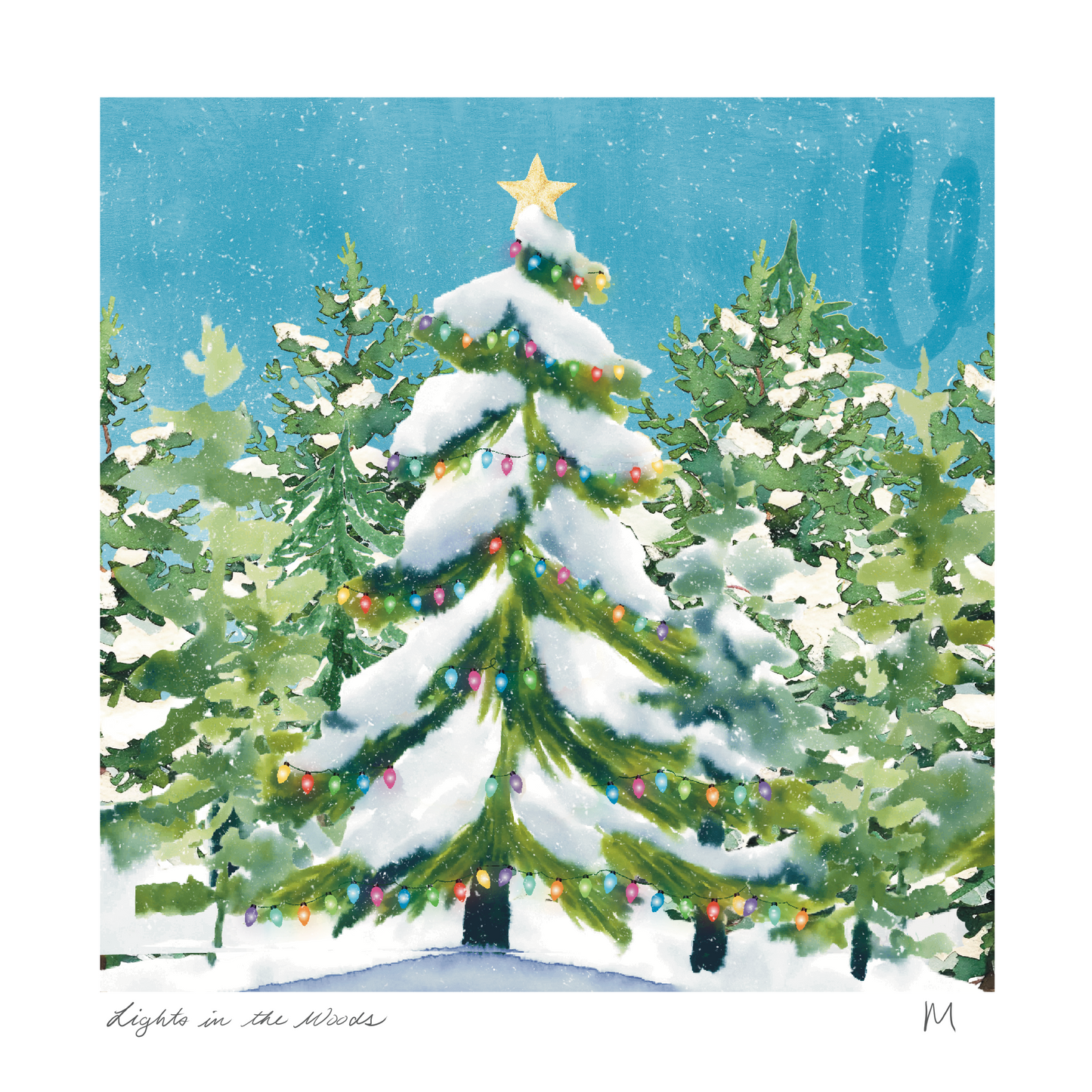 'Lights in the Woods' Art Print