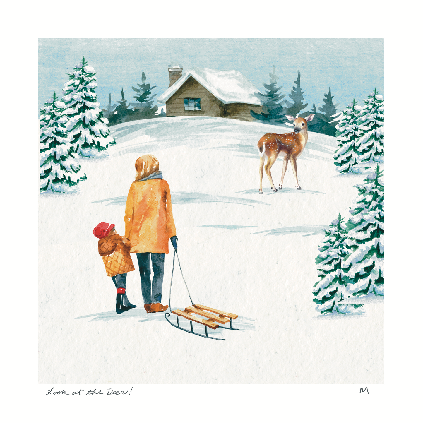 'Look at the Deer!' Art Print