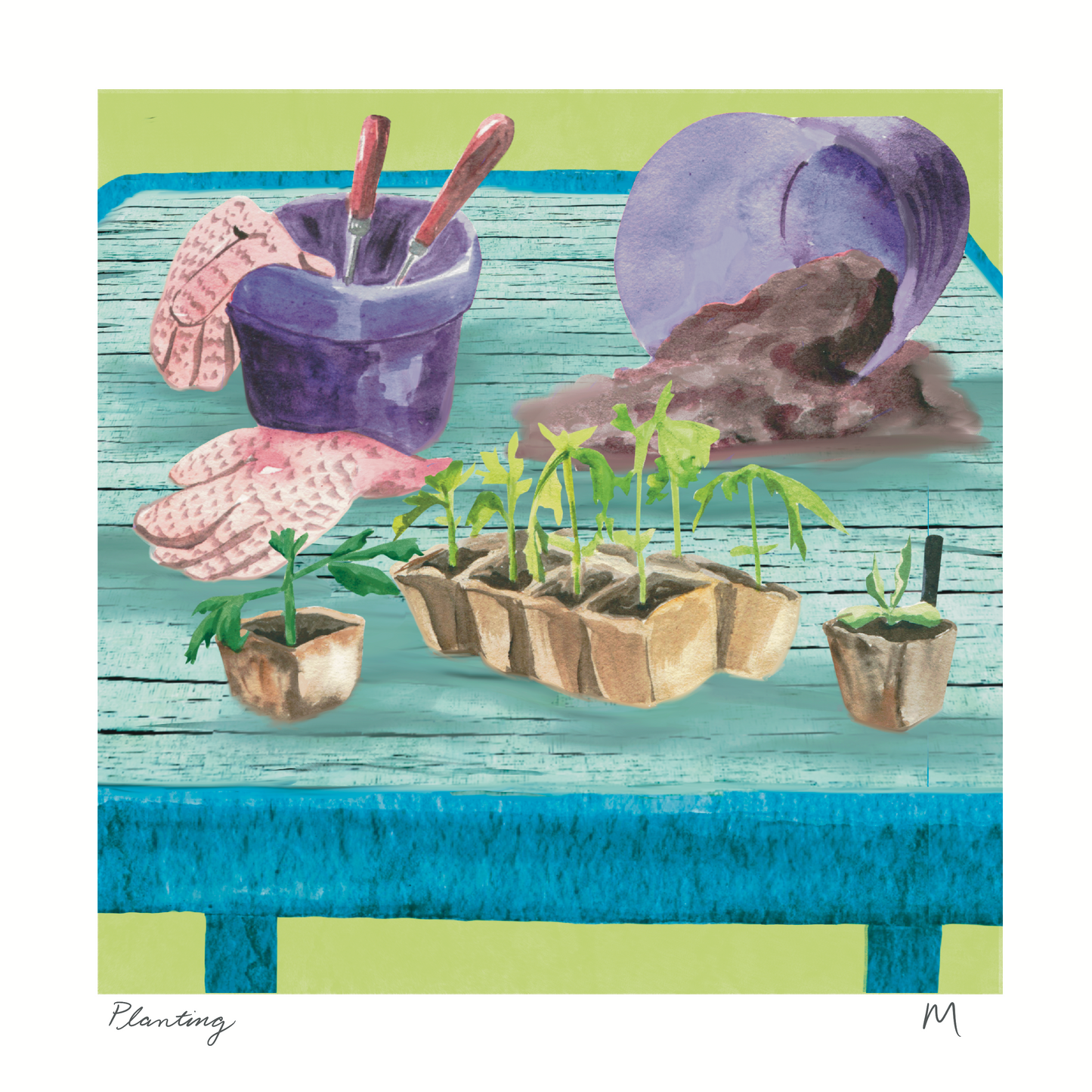 'Planting' Art Print