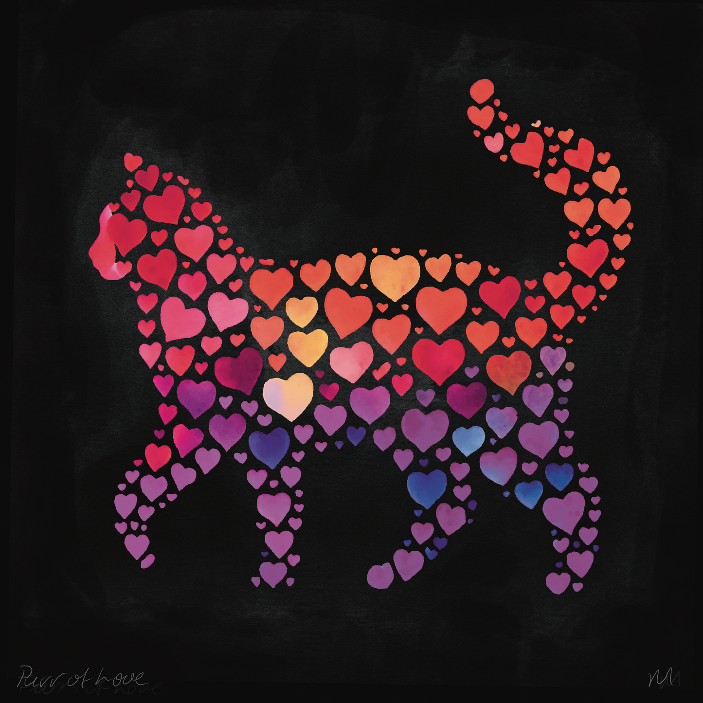 'Purrs of Love' Art Print