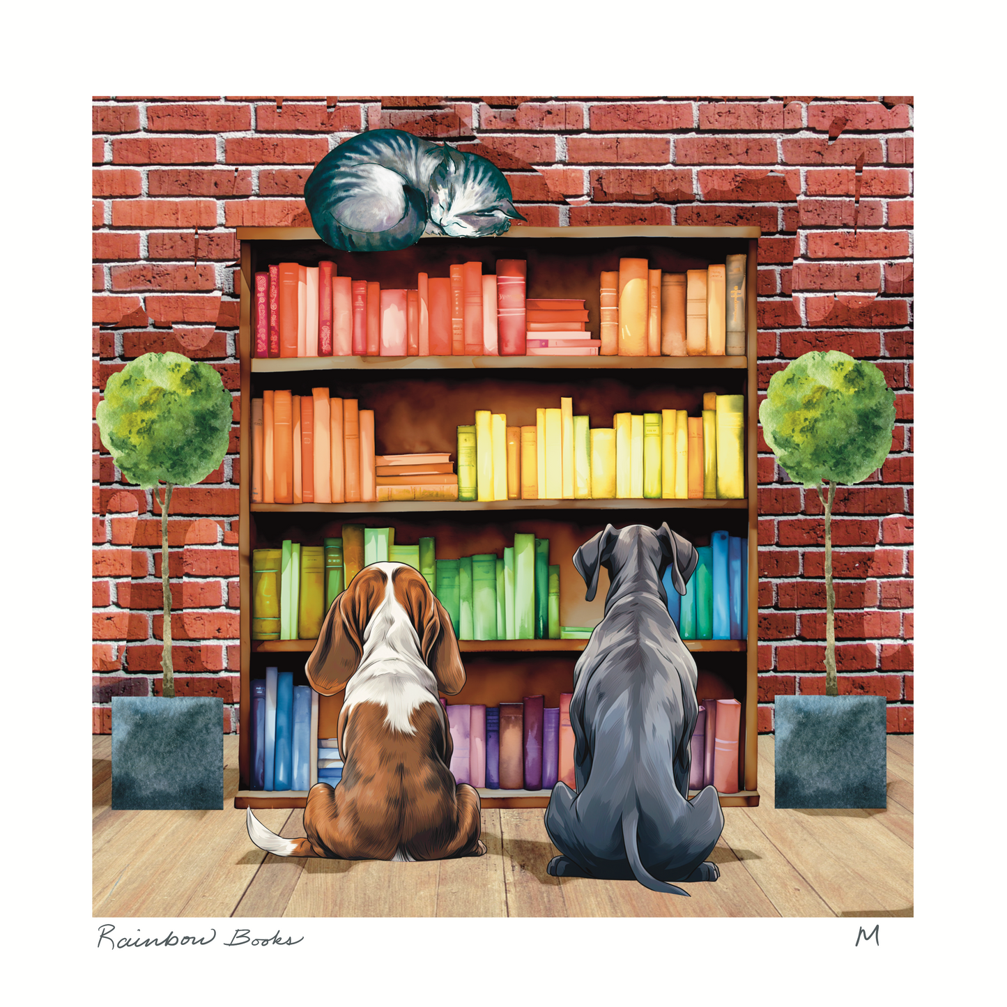 'Rainbow Books' Art Print