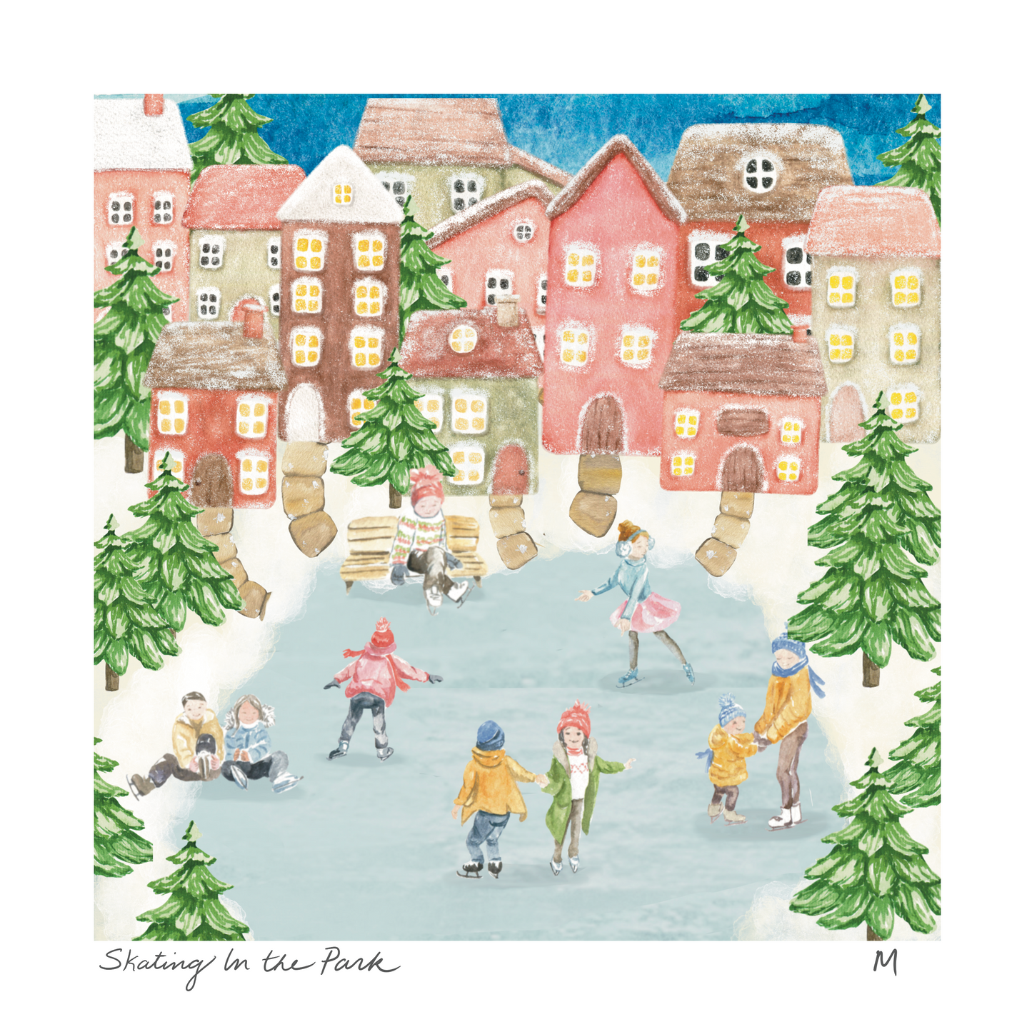 'Skating In the Park' Art Print