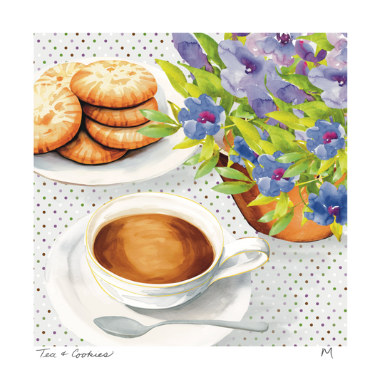 'Tea & Cookies' Art Print