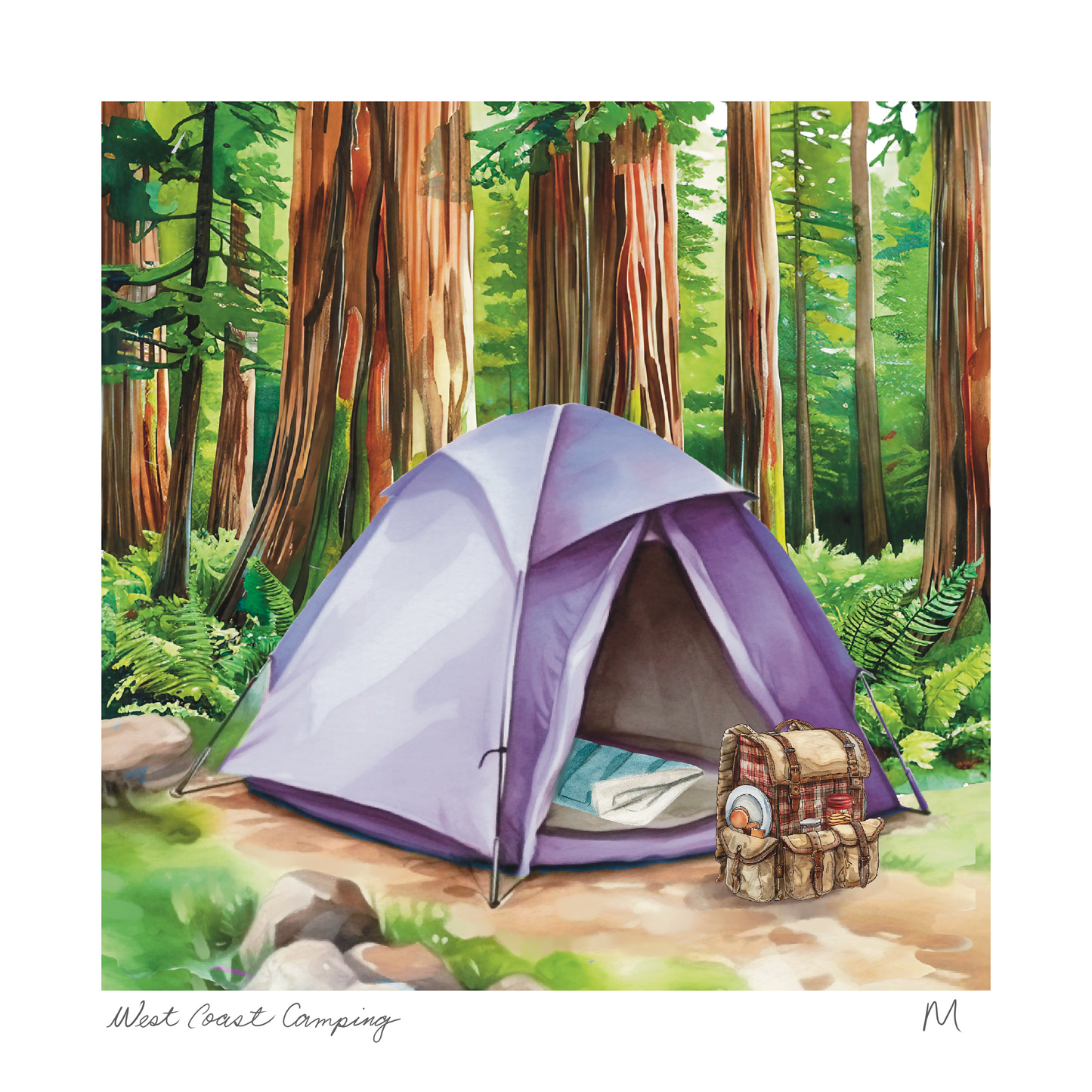 'West Coast Camping' Art Print