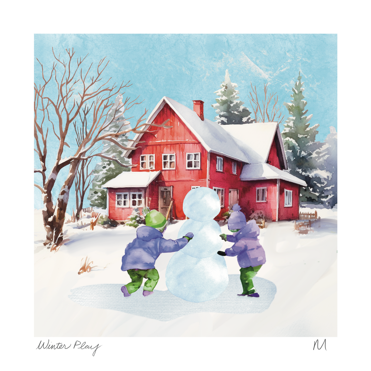 'Winter Play' Art Print