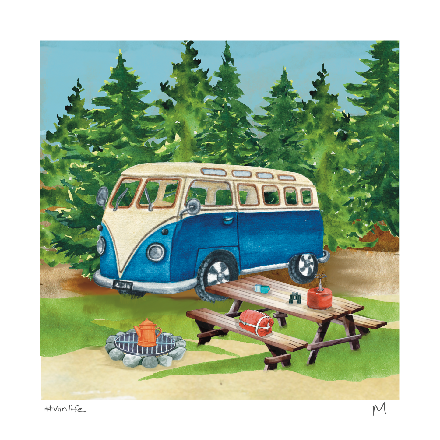 '#vanlife' Art Print