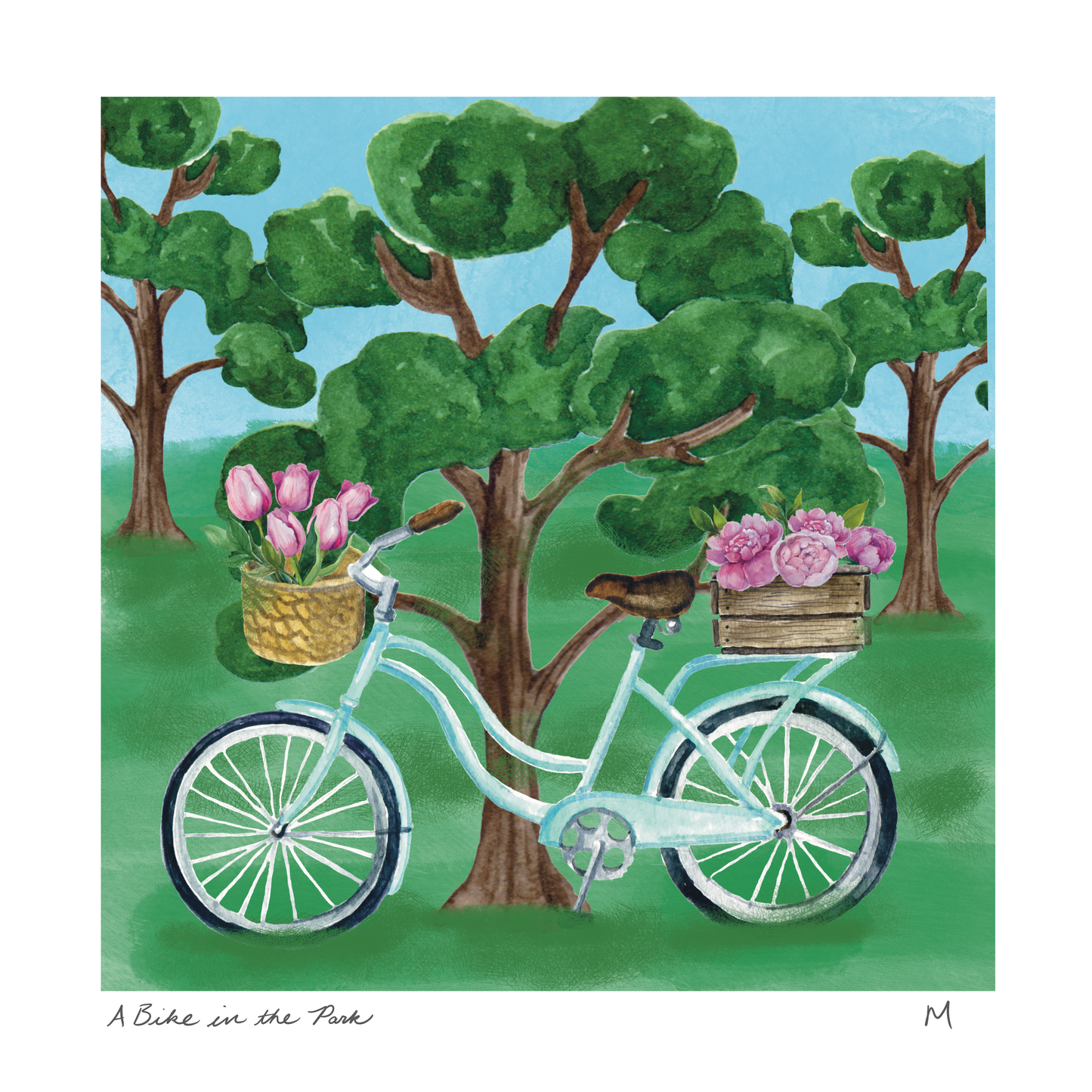 'A Bike in the Park' Art Print