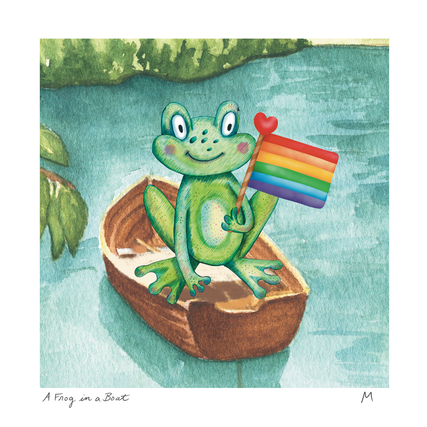 'A Frog in a Boat' Art Print