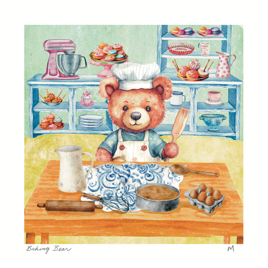 'Baking Bear' Art Print