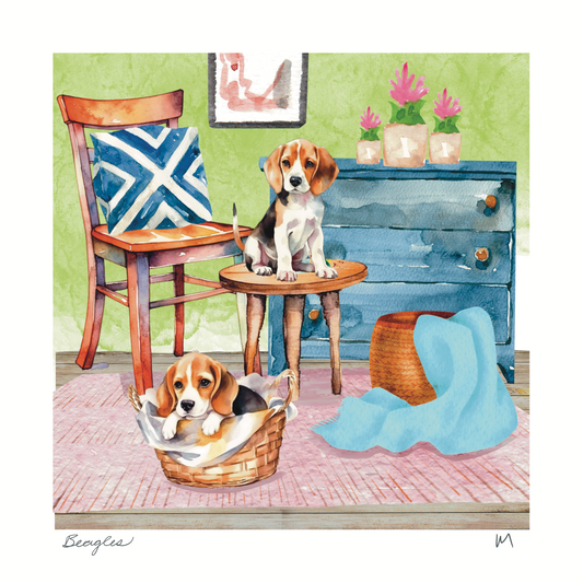 'Beagles' Art Print