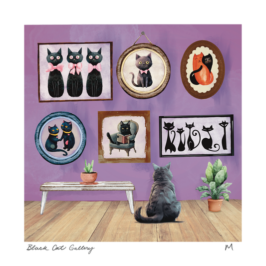 'Black Cat Gallery' Art Print
