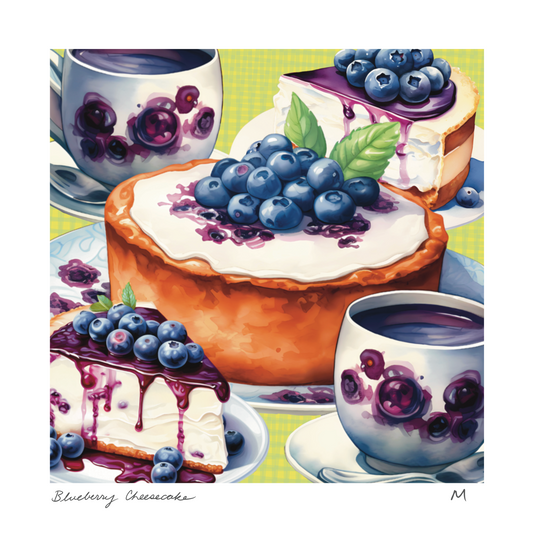 'Blueberry Cheesecake' Art Print