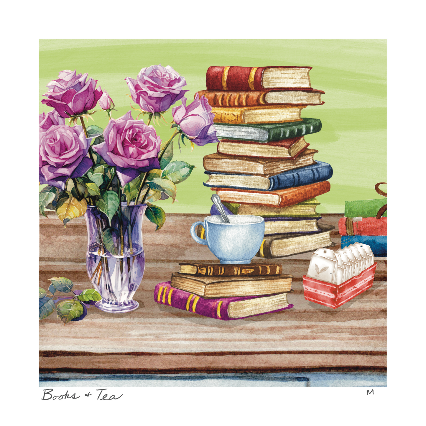 'Books & Tea' Art Print