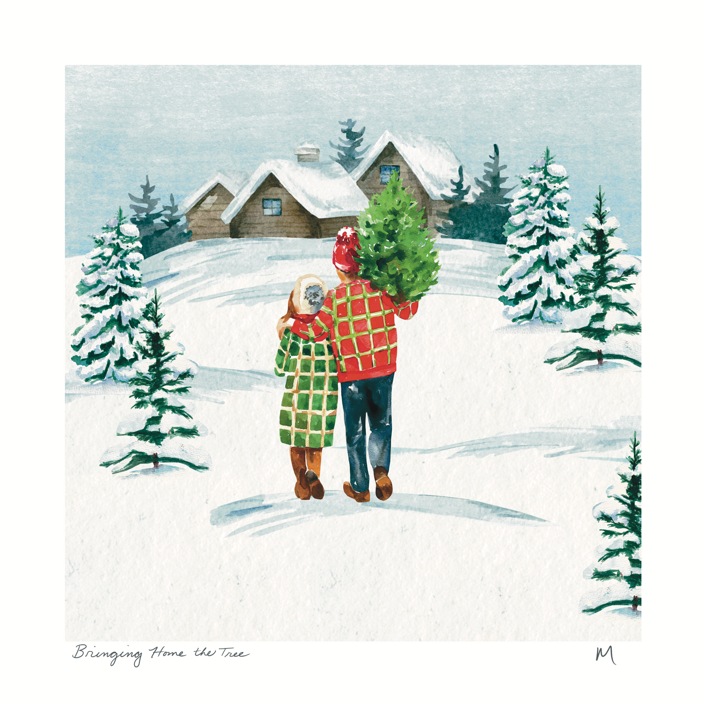 'Bringing Home the Tree' Art Print
