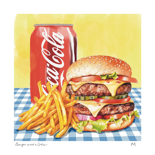 'Burger and a Coke' Art Print