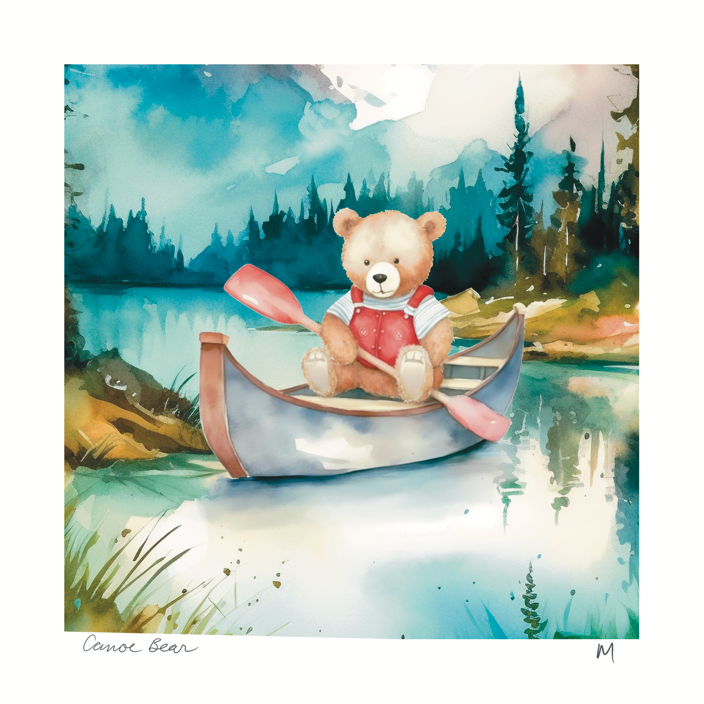 'Canoe Bear' Art Print