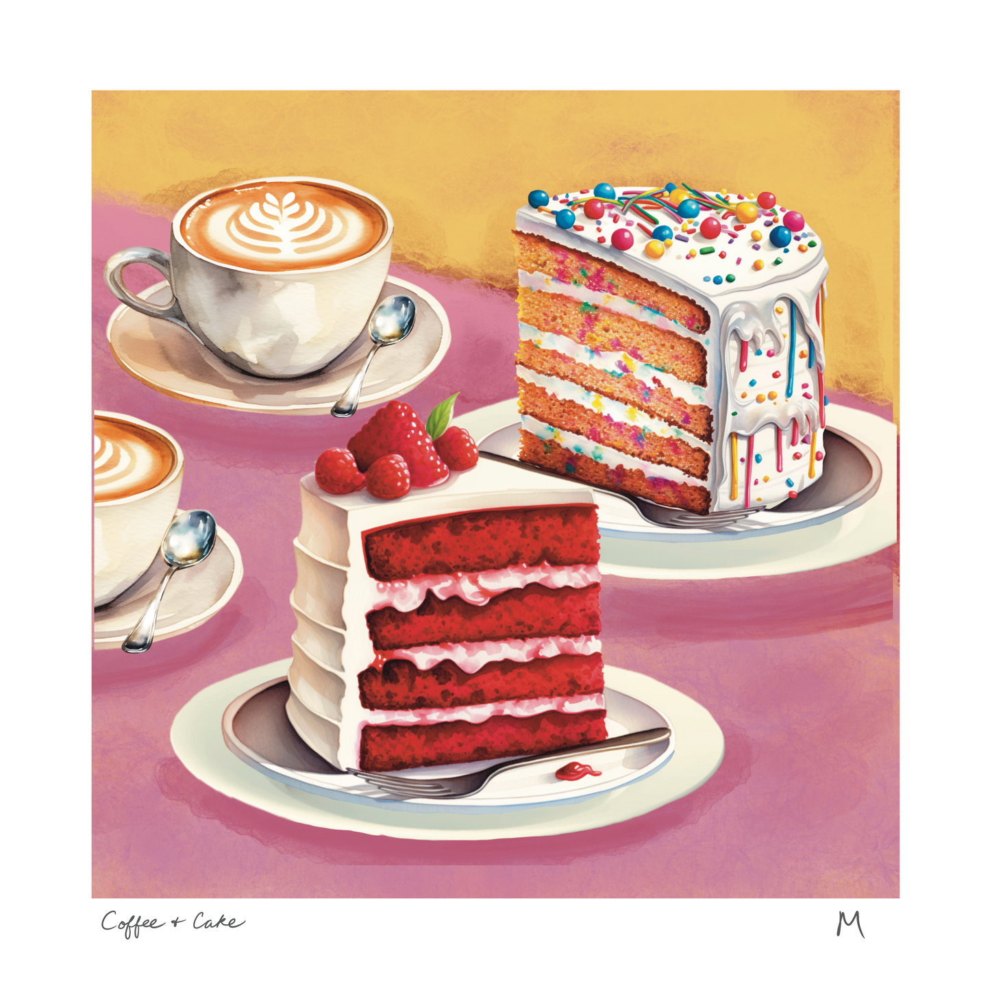 'Coffee & Cake' Art Print