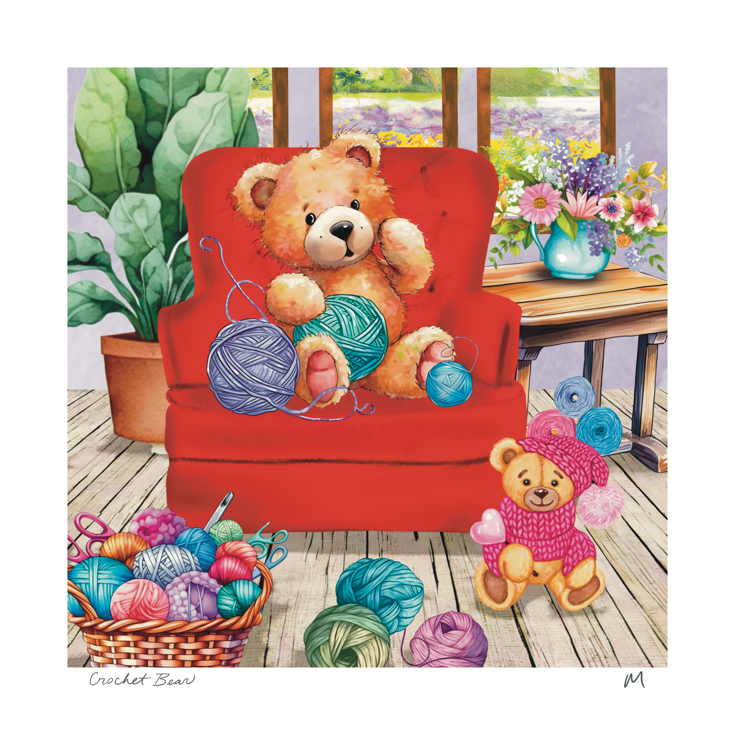 'Crochet Bear' Art Print