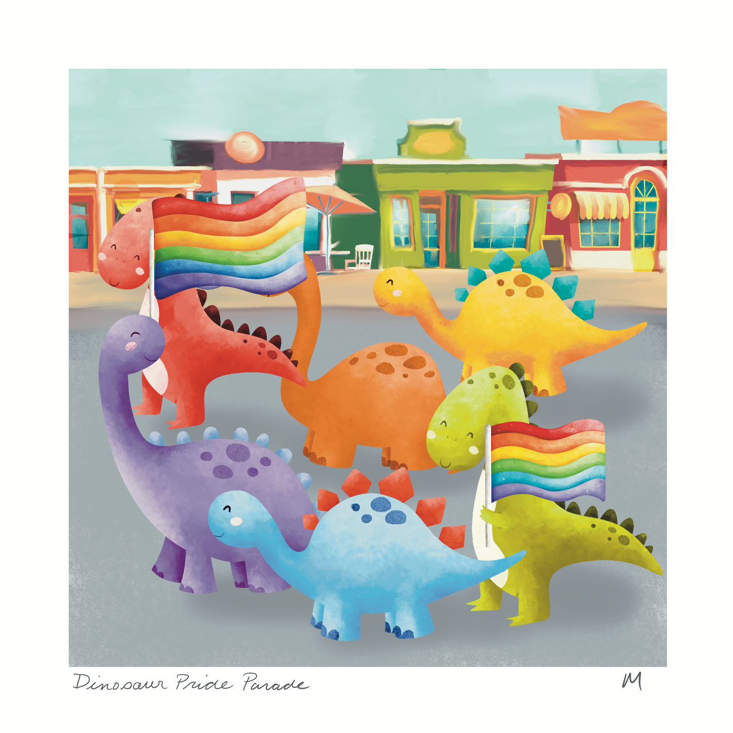 'Dinosaur Pride Parade' Art Print