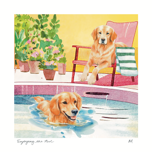 'Enjoying the Pool' Art Print