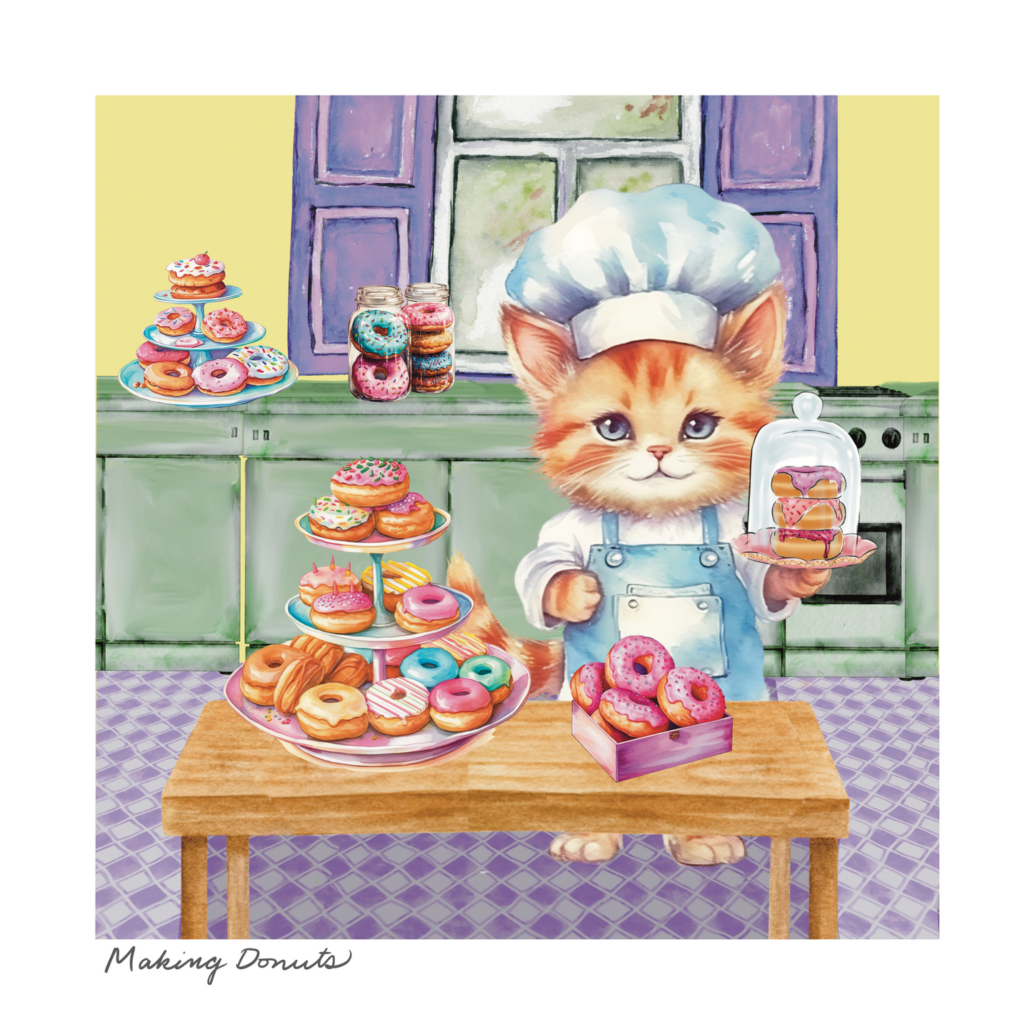 'Making Donuts' Art Print