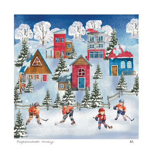 'Neighbourhood Hockey' Art Print
