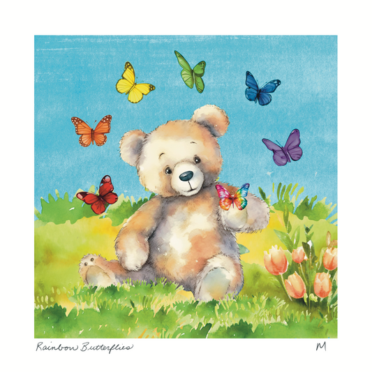 'Rainbow Butterflies' Art Print