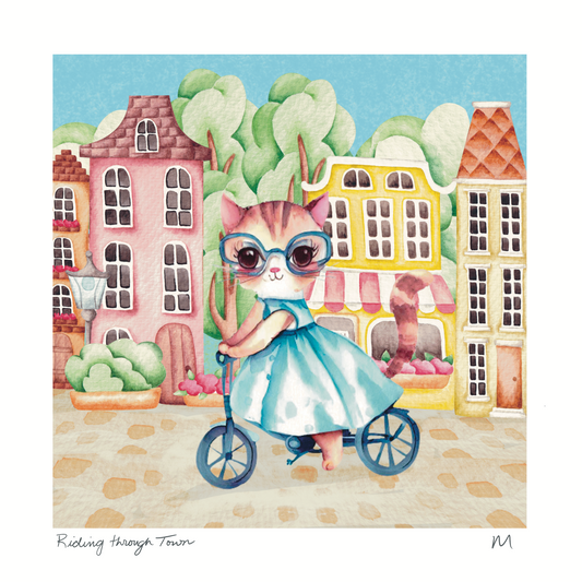 'Riding through Town' Art Print