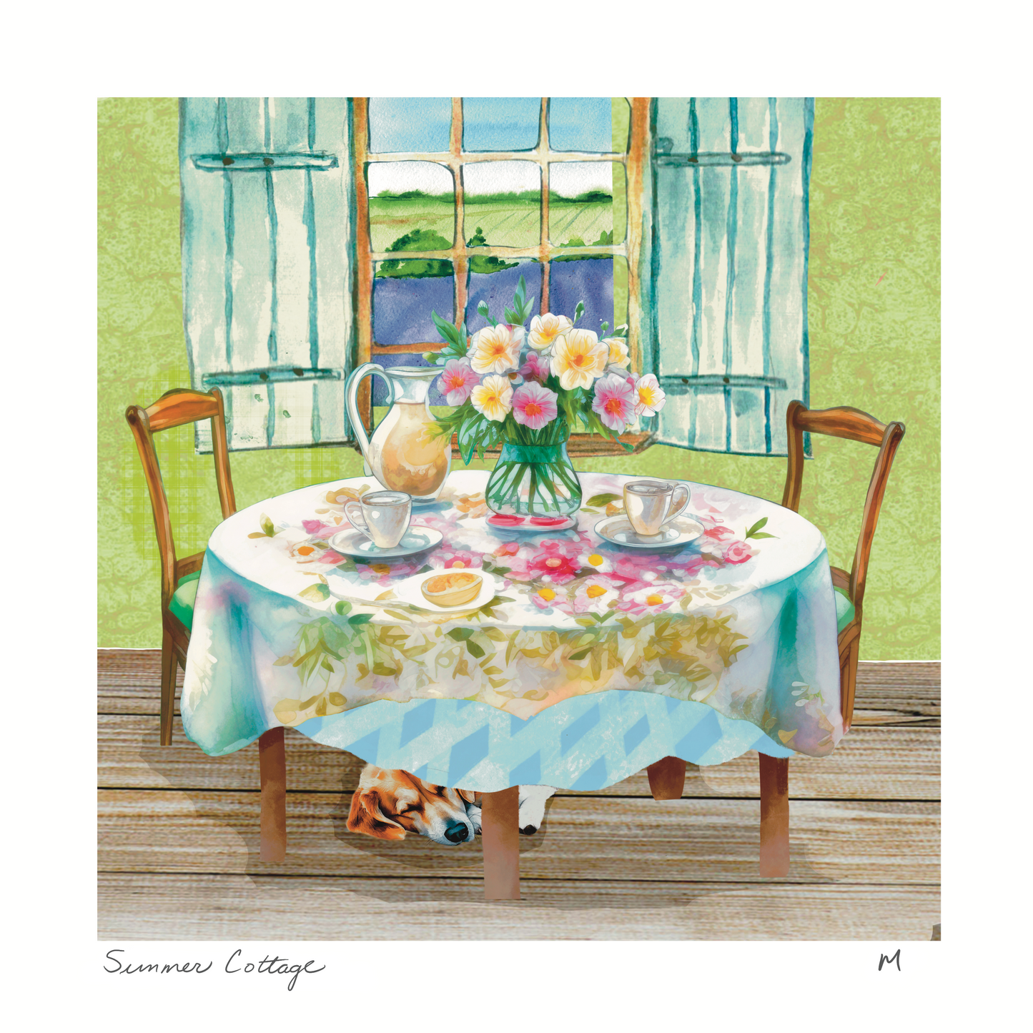 'Summer Cottage' Art Print