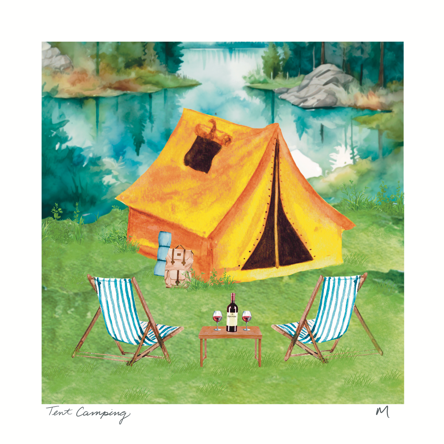 'Tent Camping' Art Print